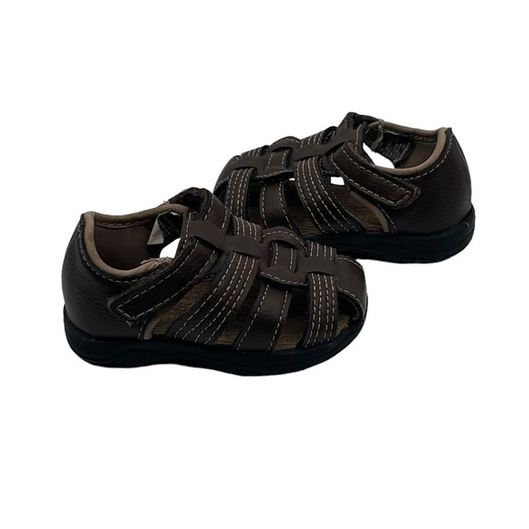 wonder nation Brown Strappy Fisherman Sandals Size 3 Boy's - Picture 1 of 9